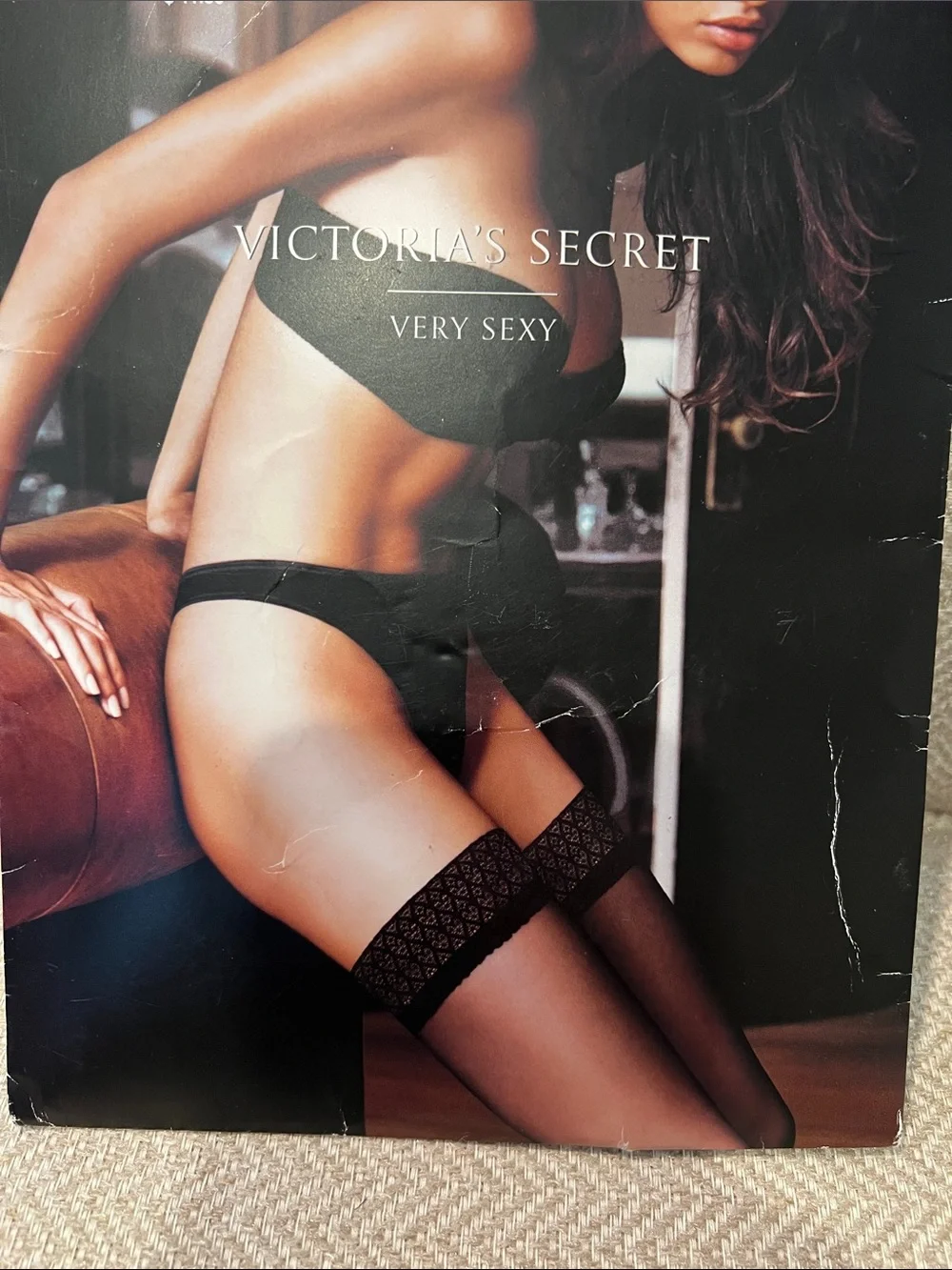 Victoria's Secret Black Lace Thigh-High Stockings